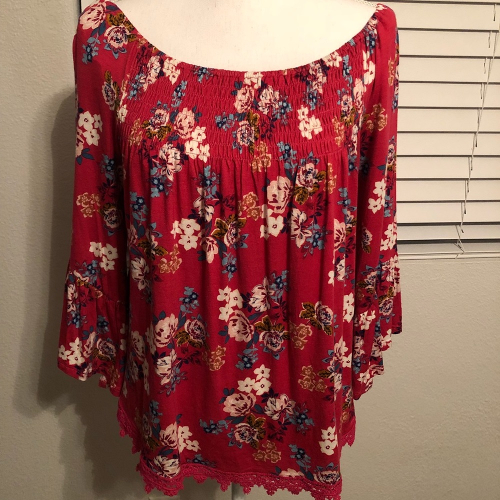Off the shoulder floral top NWT